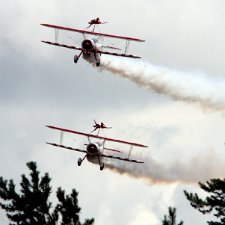 Wing Walkers Photographs of the world's only aerobatic formation wingwalking team. AeroSuperBatics are specialists in display flying...